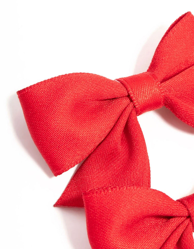 Red Fabric Bows 2-Pack