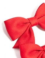 Red Fabric Bows 2-Pack