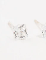 Cubic Zirconia Sterling Silver Stud Earrings