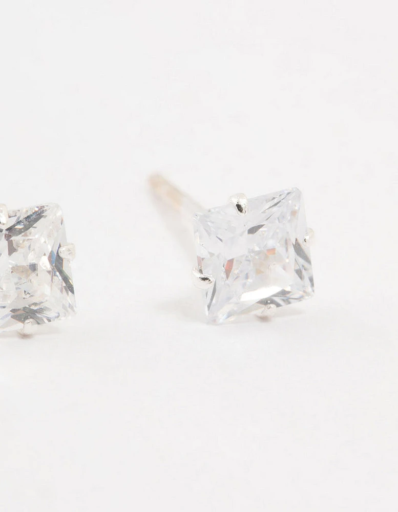 Cubic Zirconia Sterling Silver Stud Earrings