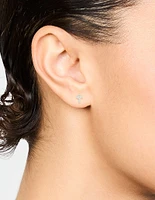 Cubic Zirconia Cross Sterling Silver Stud Earrings