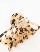 Tortoiseshell Acrylic Marbled Wide Claw Clip