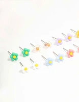 Multicoloured Dainty Daisy Earrings 8-Pack