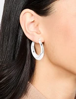 Silver Clean Hoop Earrings