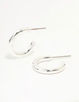 Silver Narrow Small Hoop Earrings