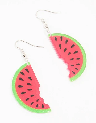 Acrylic Watermelon Drop Earrings