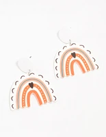 Acrylic Rainbow Disc Drop Earrings