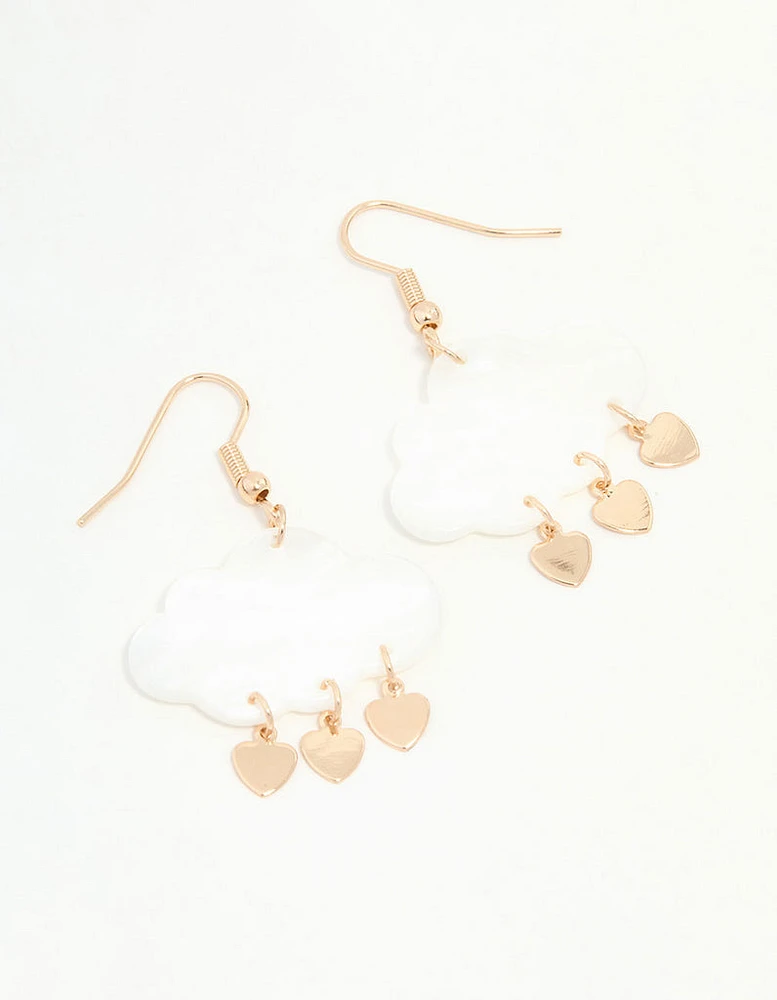 Acrylic Pearl Rain Cloud Drop Earrings