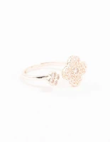 Rose Gold Open Clover Ring