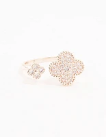 Rose Gold Open Clover Ring