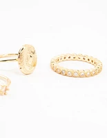 Gold Plated Locket Rings 3-Pack