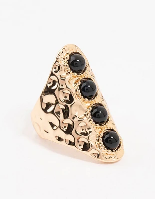 Black & Gold Molten Linear Ring