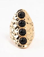 Black & Gold Molten Linear Ring