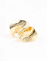 Gold Plated Textured Metal Twisted Ring