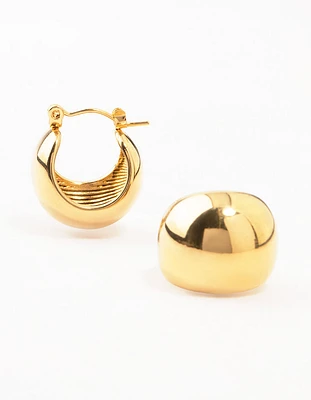 Waterproof Gold Plated Stainless Steel Bubble Hoop Earrings