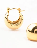 Waterproof Gold Plated Stainless Steel Bubble Hoop Earrings