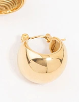 Waterproof Gold Plated Stainless Steel Bubble Hoop Earrings