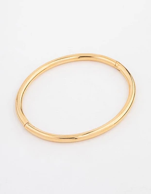 Waterproof Gold Plated Stainless Steel Simple Hinge Bracelet