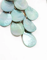 Blue Genuine Shell  Layered Drop Earrings