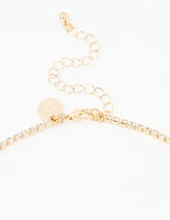 Gold Diamante Teardrop Cascading Necklace & Earring Set