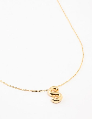 Gold Plated Bubble Letter Necklace