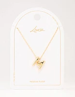 Gold Plated Bubble Letter M Necklace