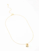 Gold Plated Bubble Letter B Necklace