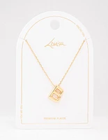 Gold Plated Bubble Letter B Necklace