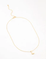 Gold Plated Bubble Letter L Necklace