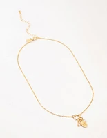 Gold Plated Libra Charm Necklace