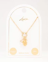 Gold Plated Libra Charm Necklace