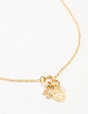 Gold Plated Virgo Charm Necklace