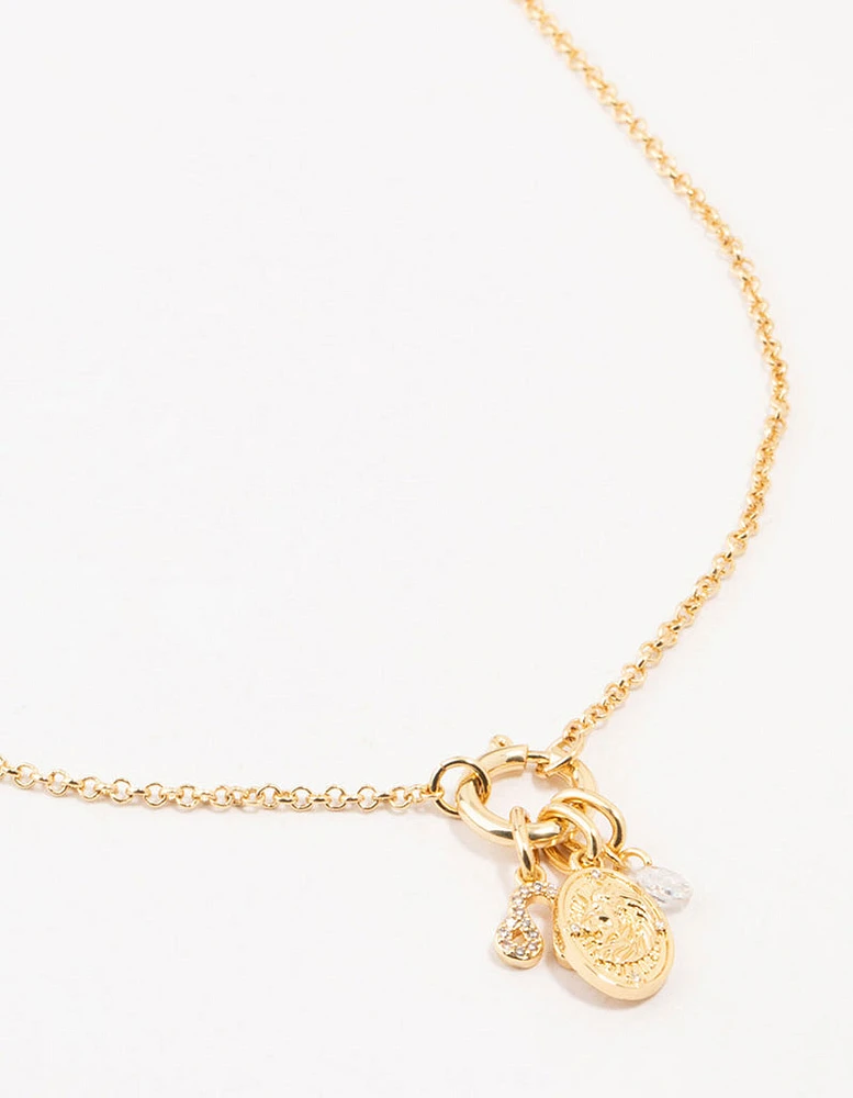 Gold Plated Leo Charm Necklace