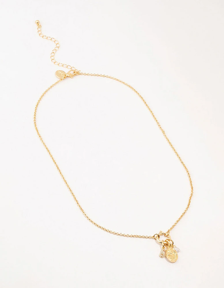 Gold Plated Leo Charm Necklace