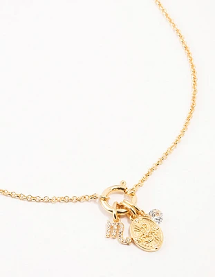 Gold Plated Scorpio Charm Necklace