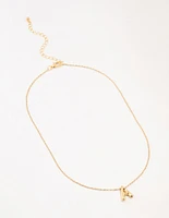 Gold Plated Bubble Letter A Necklace