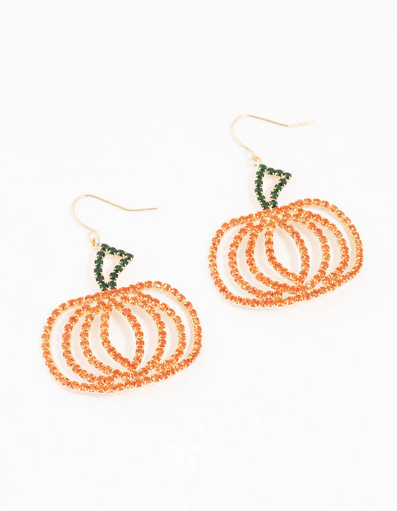 Glam Pumpkin Gold Drop Earrings