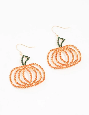 Glam Pumpkin Gold Drop Earrings