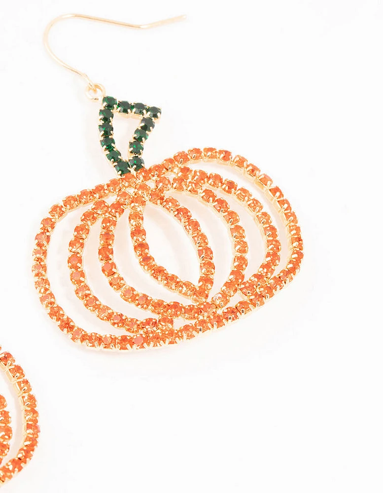 Glam Pumpkin Gold Drop Earrings