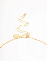 Real Gold Plated Mini Bows Station Necklace