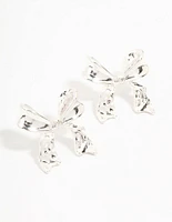 Silver Plated Chunky Bow Earrings