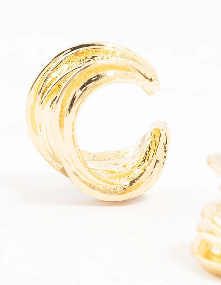 Gold Plated Wire Cuff Earrings