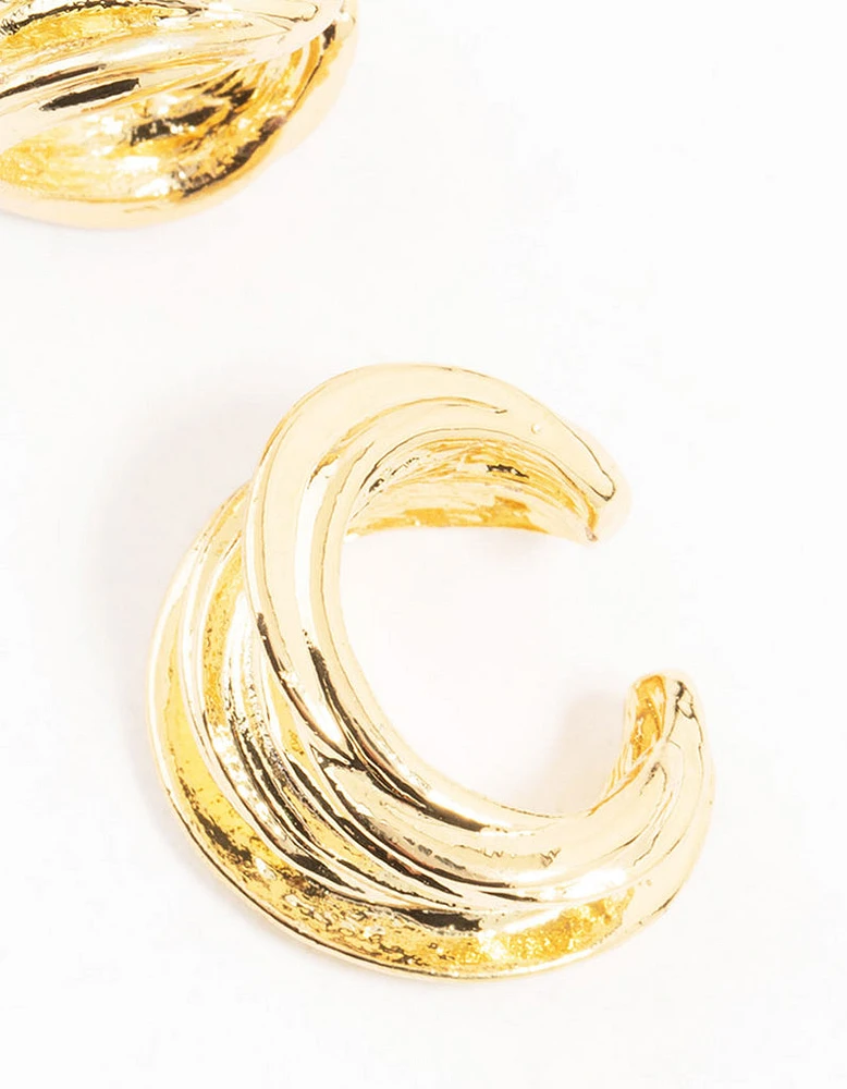 Gold Plated Wire Cuff Earrings