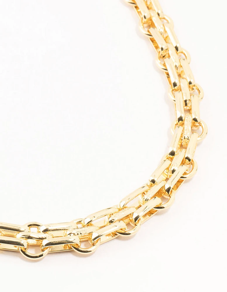 Gold Plated Chunky Link Chain Necklace