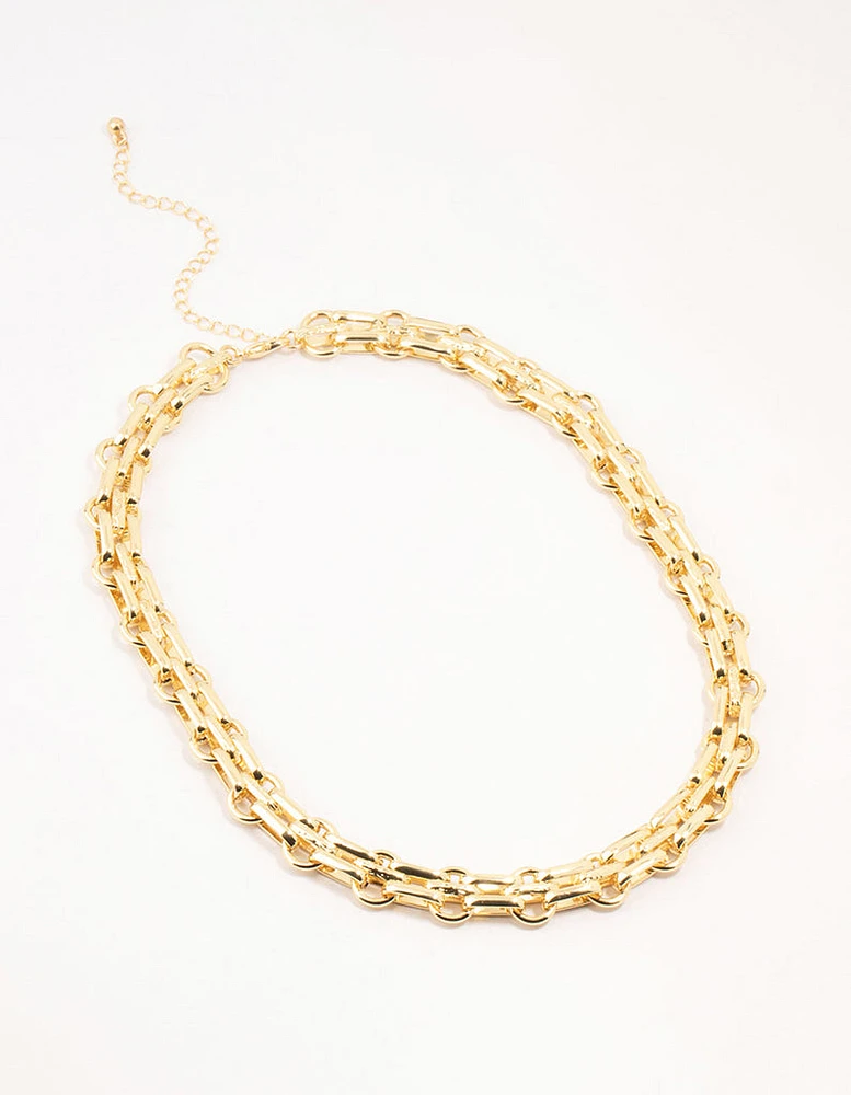 Gold Plated Chunky Link Chain Necklace