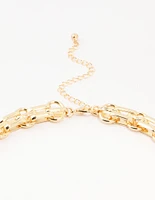 Gold Plated Chunky Link Chain Necklace