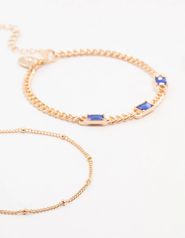 Gold Bag Chain Bracelet 4-Pack