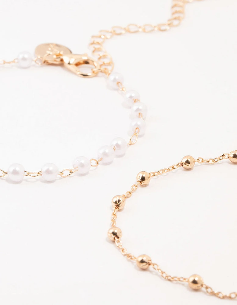 Gold Bag Chain Bracelet 4-Pack