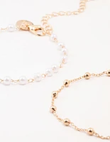 Gold Bag Chain Bracelet 4-Pack