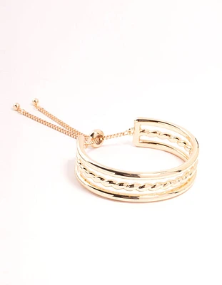 Gold Twisted Toggle Bracelet